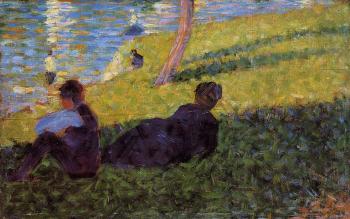 喬治 脩拉 La Grande Jatte, Seated Man, Reclining Woman